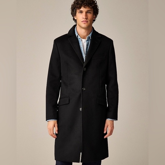 J. Crew Rivington topcoat coat wool blend BS469 44L Navy Blue